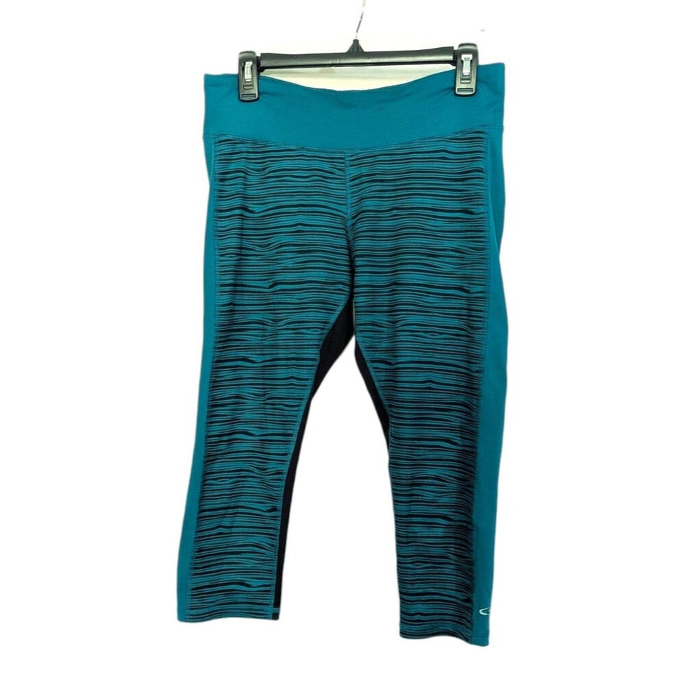 C9 Champion DuoDry Capri Leggings - Size Large Womens - Teal / Black